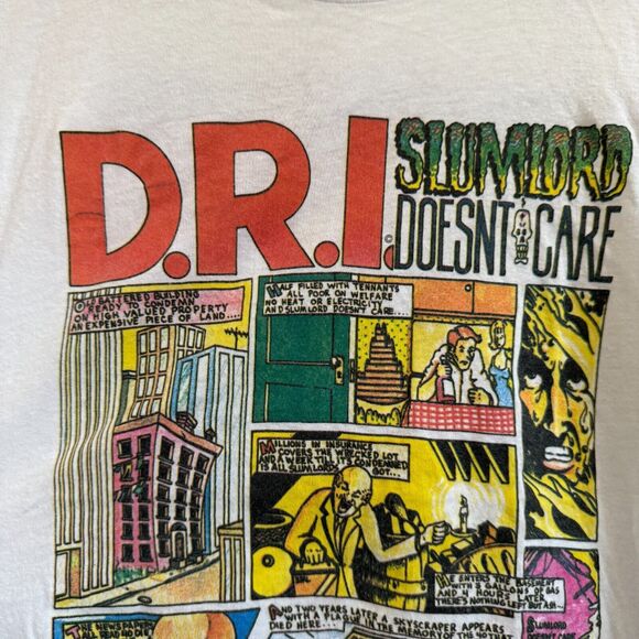 Vintage Dirty Rotten Imbeciles DRI 4 Of A Kind Tour 1988 Slumlord Punk T-Shirt L - Picture 4 of 12